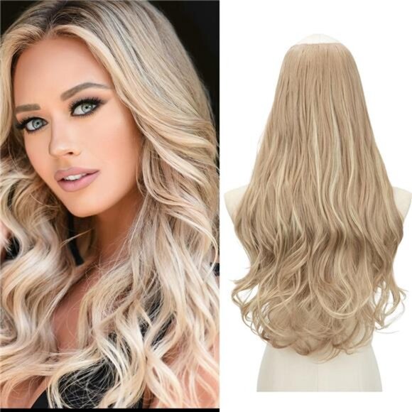 Synthetic Hair Extensions Full Head Clip in Dirty Blonde